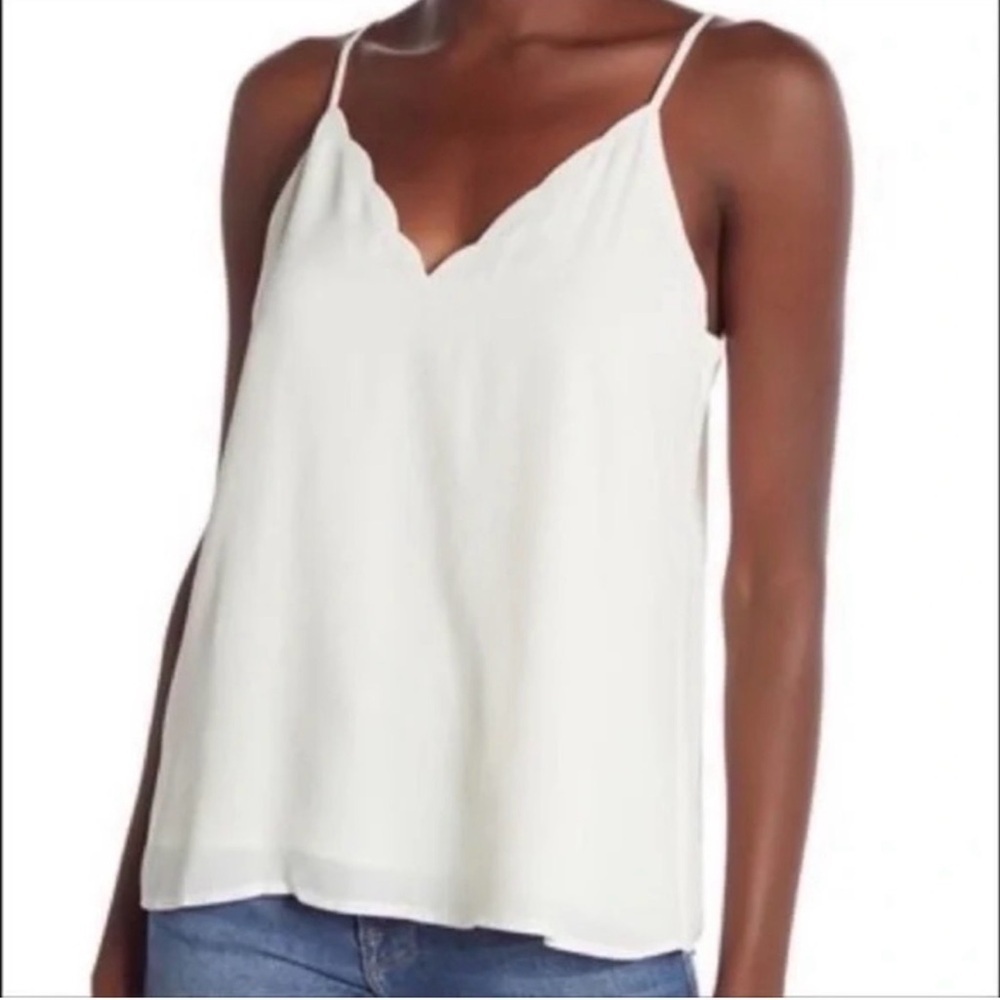 Socialite White Scallop Edge Camisole size XS